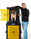 Tom Davis leaning on his signature Dog Crate 'No Bad Dogs' Collapsible Dog Crate