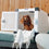 a long haired dachsund sitting inside of the 24 inch white stationary dog crate